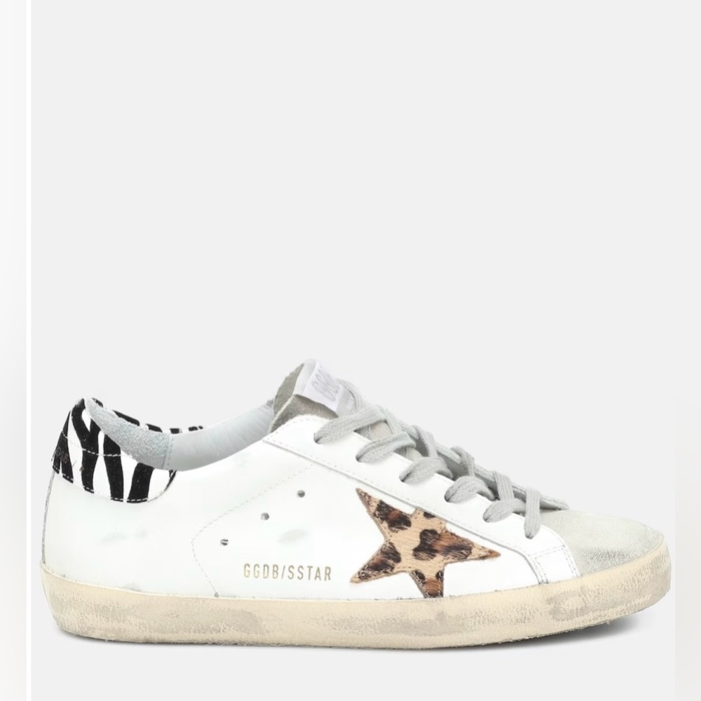 GOLDEN GOOSE Super-Star White Leather-Pony Leo Star-Zi.  SZ 40. NWT.